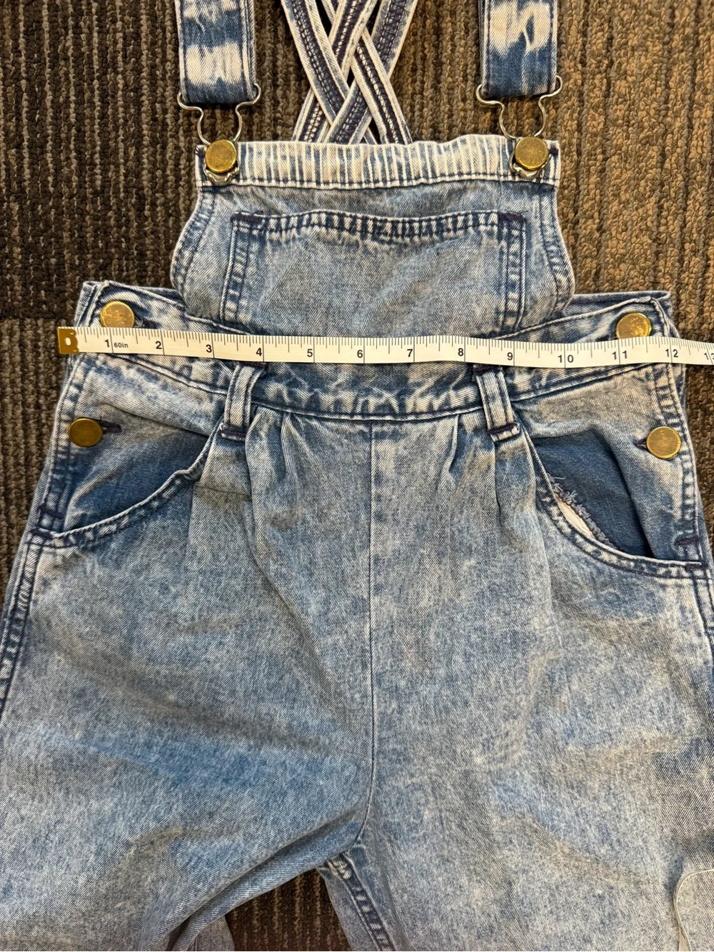 Vintage 80s-90s denim acid wash Oshkosh overalls girls size 12